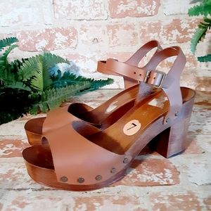 A. Giannetti Ankle Strap Platform Clog Sandal